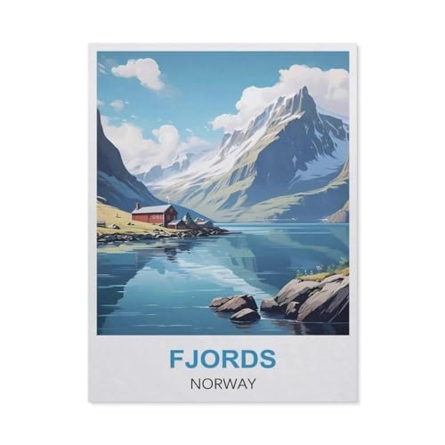 Erwachsene Puzzle 1000 Stück DIY Holz pielzeug，Fjorde, Norwegen，Creative Einzigartiges Geschenk Persönlichkeit Spiel Erwachsener Kind Puzzle Spielzeug（75x50cm）-DH10 von YYHMKBYY