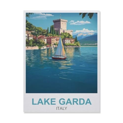 Erwachsene Puzzle 1000 Stück DIY Holz pielzeug，Gardasee Italien，Creative Einzigartiges Geschenk Persönlichkeit Spiel Erwachsener Kind Puzzle Spielzeug（75x50cm）-FD53 von YYHMKBYY