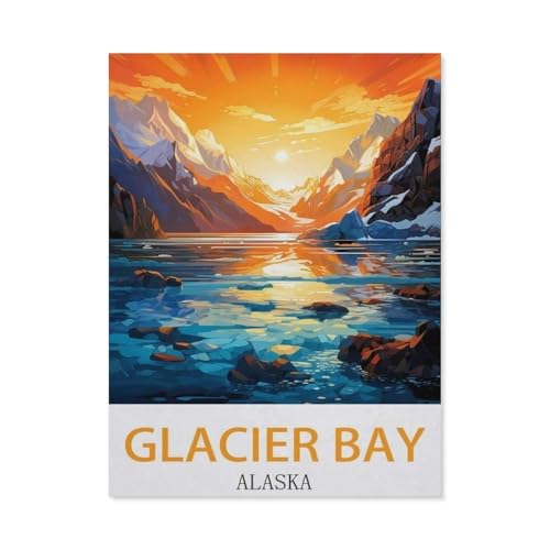 Erwachsene Puzzle 1000 Stück DIY Holz pielzeug，Glacier Bay, Alaska，Creative Einzigartiges Geschenk Persönlichkeit Spiel Erwachsener Kind Puzzle Spielzeug（75x50cm）-EB63 von YYHMKBYY