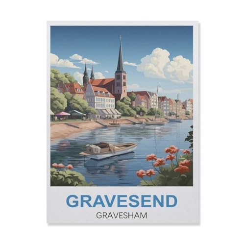 Erwachsene Puzzle 1000 Stück DIY Holz pielzeug，Gravesend Gravesham，Creative Einzigartiges Geschenk Persönlichkeit Spiel Erwachsener Kind Puzzle Spielzeug（75x50cm）-GL26 von YYHMKBYY