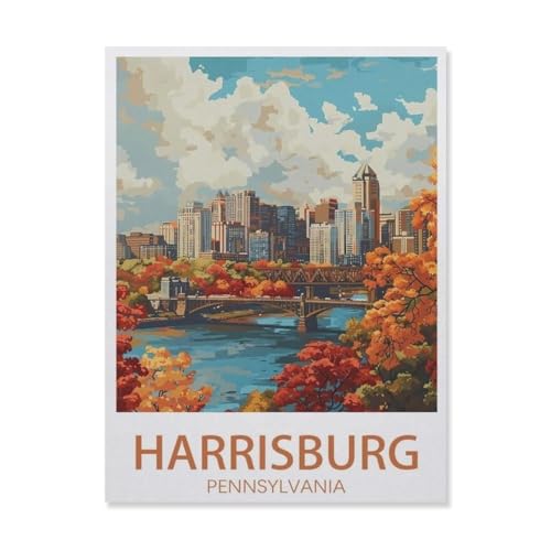 Erwachsene Puzzle 1000 Stück DIY Holz pielzeug，Harrisburg, Pennsylvania ，Creative Einzigartiges Geschenk Persönlichkeit Spiel Erwachsener Kind Puzzle Spielzeug（75x50cm）-DO43 von YYHMKBYY