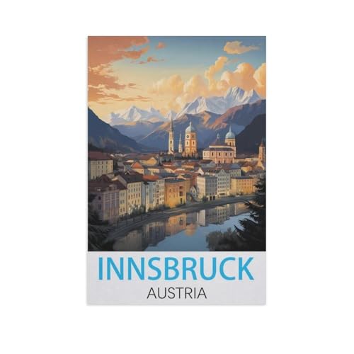 Erwachsene Puzzle 1000 Stück DIY Holz pielzeug，Innsbruck Österreich，Creative Einzigartiges Geschenk Persönlichkeit Spiel Erwachsener Kind Puzzle Spielzeug（75x50cm）-FW60 von YYHMKBYY