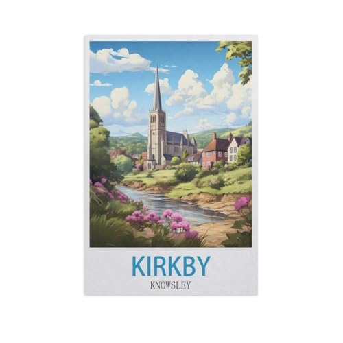 Erwachsene Puzzle 1000 Stück DIY Holz pielzeug，Kirkby Knowsley，Creative Einzigartiges Geschenk Persönlichkeit Spiel Erwachsener Kind Puzzle Spielzeug（75x50cm）-GK53 von YYHMKBYY