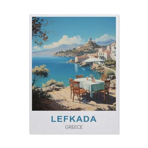 Erwachsene Puzzle 1000 Stück DIY Holz pielzeug，Lefkada, Griechenland，Creative Einzigartiges Geschenk Persönlichkeit Spiel Erwachsener Kind Puzzle Spielzeug（75x50cm）-DH83 von YYHMKBYY