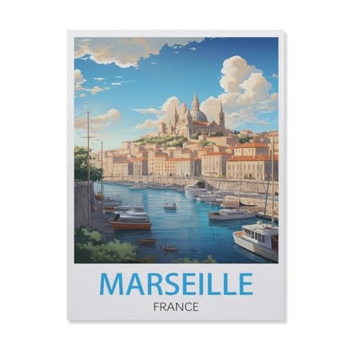 Erwachsene Puzzle 1000 Stück DIY Holz pielzeug，Marseille, Frankreich，Creative Einzigartiges Geschenk Persönlichkeit Spiel Erwachsener Kind Puzzle Spielzeug（75x50cm）-DS11 von YYHMKBYY