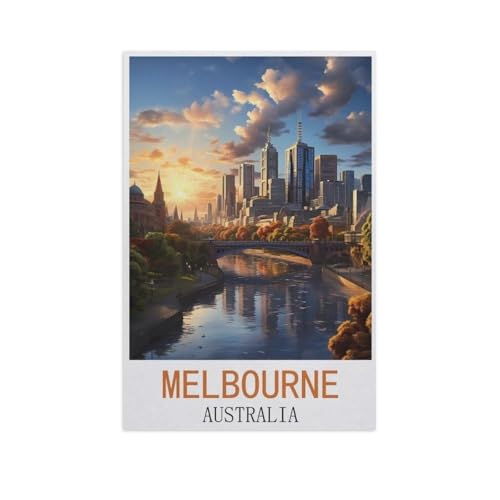 Erwachsene Puzzle 1000 Stück DIY Holz pielzeug，Melbourne Australien，Creative Einzigartiges Geschenk Persönlichkeit Spiel Erwachsener Kind Puzzle Spielzeug（75x50cm）-FU38 von YYHMKBYY