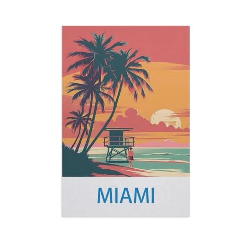 Erwachsene Puzzle 1000 Stück DIY Holz pielzeug，Miami，Creative Einzigartiges Geschenk Persönlichkeit Spiel Erwachsener Kind Puzzle Spielzeug（75x50cm）-GD20 von YYHMKBYY