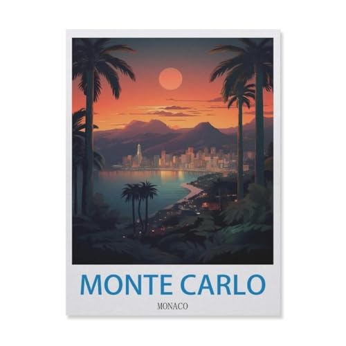 Erwachsene Puzzle 1000 Stück DIY Holz pielzeug，Monte Carlo, Monaco，Creative Einzigartiges Geschenk Persönlichkeit Spiel Erwachsener Kind Puzzle Spielzeug（75x50cm）-EH40 von YYHMKBYY