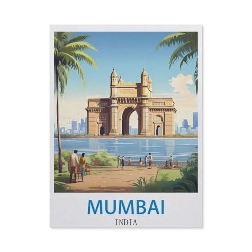 Erwachsene Puzzle 1000 Stück DIY Holz pielzeug，Mumbai, Indien，Creative Einzigartiges Geschenk Persönlichkeit Spiel Erwachsener Kind Puzzle Spielzeug（75x50cm）-CL11 von YYHMKBYY
