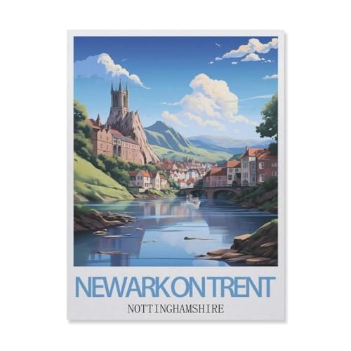 Erwachsene Puzzle 1000 Stück DIY Holz pielzeug，Newark-on-Trent Nottinghamshire，Creative Einzigartiges Geschenk Persönlichkeit Spiel Erwachsener Kind Puzzle Spielzeug（75x50cm）-FI64 von YYHMKBYY