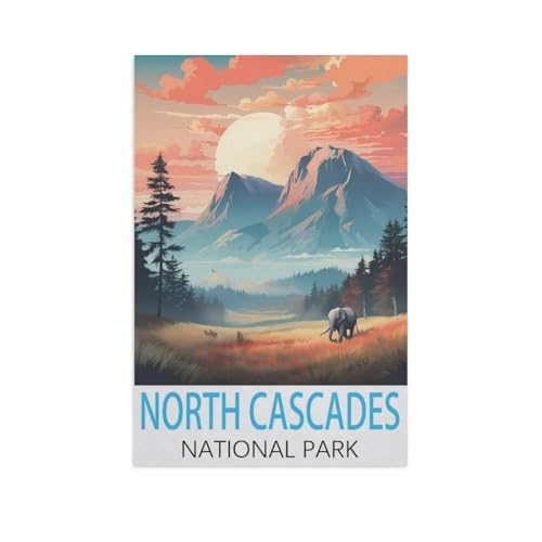 Erwachsene Puzzle 1000 Stück DIY Holz pielzeug，North Cascades Nationalpark，Creative Einzigartiges Geschenk Persönlichkeit Spiel Erwachsener Kind Puzzle Spielzeug（75x50cm）-FO51 von YYHMKBYY