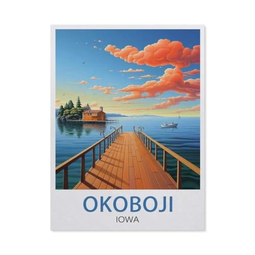 Erwachsene Puzzle 1000 Stück DIY Holz pielzeug，Okoboji Iowa，Creative Einzigartiges Geschenk Persönlichkeit Spiel Erwachsener Kind Puzzle Spielzeug（75x50cm）-EU80 von YYHMKBYY