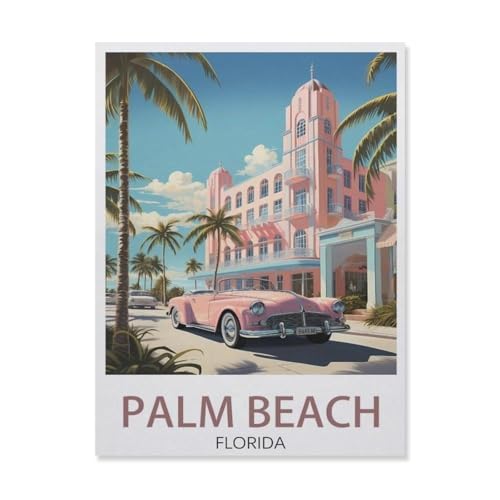 Erwachsene Puzzle 1000 Stück DIY Holz pielzeug，Palm Beach, Florida，Creative Einzigartiges Geschenk Persönlichkeit Spiel Erwachsener Kind Puzzle Spielzeug（75x50cm）-DM97 von YYHMKBYY