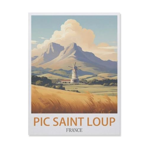 Erwachsene Puzzle 1000 Stück DIY Holz pielzeug，Pic Saint Loup Frankreich，Creative Einzigartiges Geschenk Persönlichkeit Spiel Erwachsener Kind Puzzle Spielzeug（75x50cm）-GM72 von YYHMKBYY