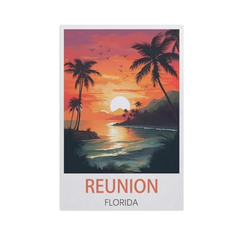 Erwachsene Puzzle 1000 Stück DIY Holz pielzeug，Reunion, Florida，Creative Einzigartiges Geschenk Persönlichkeit Spiel Erwachsener Kind Puzzle Spielzeug（75x50cm）-AN84 von YYHMKBYY