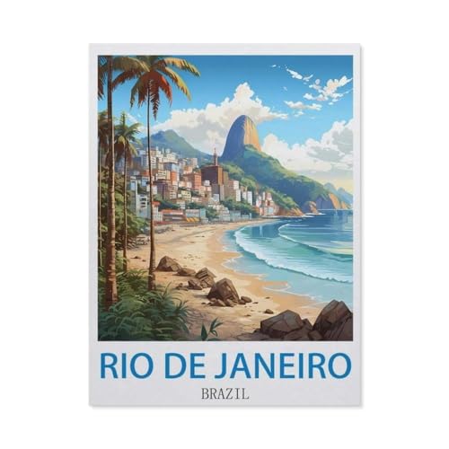 Erwachsene Puzzle 1000 Stück DIY Holz pielzeug，Rio de Janeiro, Brasilien，Creative Einzigartiges Geschenk Persönlichkeit Spiel Erwachsener Kind Puzzle Spielzeug（75x50cm）-CJ65 von YYHMKBYY