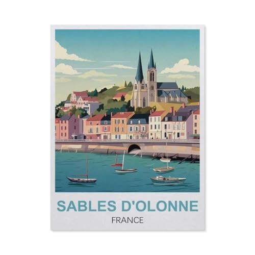 Erwachsene Puzzle 1000 Stück DIY Holz pielzeug，Sables-d'Olonne, Frankreich，Creative Einzigartiges Geschenk Persönlichkeit Spiel Erwachsener Kind Puzzle Spielzeug（75x50cm）-EL91 von YYHMKBYY