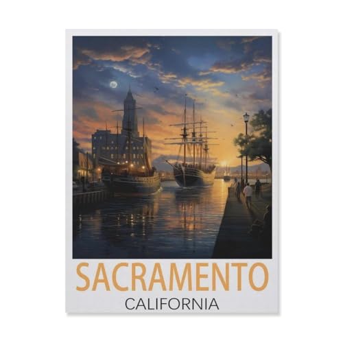Erwachsene Puzzle 1000 Stück DIY Holz pielzeug，Sacramento, Kalifornien，Creative Einzigartiges Geschenk Persönlichkeit Spiel Erwachsener Kind Puzzle Spielzeug（75x50cm）-FN5 von YYHMKBYY