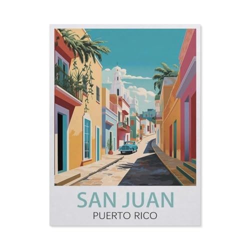 Erwachsene Puzzle 1000 Stück DIY Holz pielzeug，San Juan Puerto Rico，Creative Einzigartiges Geschenk Persönlichkeit Spiel Erwachsener Kind Puzzle Spielzeug（75x50cm）-EW93 von YYHMKBYY