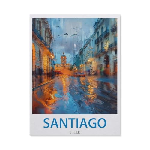 Erwachsene Puzzle 1000 Stück DIY Holz pielzeug，Santiago, Chile，Creative Einzigartiges Geschenk Persönlichkeit Spiel Erwachsener Kind Puzzle Spielzeug（75x50cm）-EC29 von YYHMKBYY
