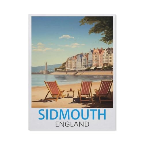 Erwachsene Puzzle 1000 Stück DIY Holz pielzeug，Sidmouth, England，Creative Einzigartiges Geschenk Persönlichkeit Spiel Erwachsener Kind Puzzle Spielzeug（75x50cm）-DL51 von YYHMKBYY