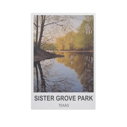 Erwachsene Puzzle 1000 Stück DIY Holz pielzeug，Sister Grove Park, Texas，Creative Einzigartiges Geschenk Persönlichkeit Spiel Erwachsener Kind Puzzle Spielzeug（75x50cm）-GG12 von YYHMKBYY