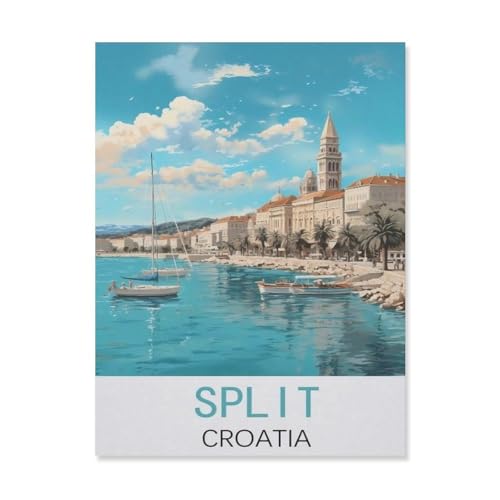 Erwachsene Puzzle 1000 Stück DIY Holz pielzeug，Split, Kroatien，Creative Einzigartiges Geschenk Persönlichkeit Spiel Erwachsener Kind Puzzle Spielzeug（75x50cm）-FM32 von YYHMKBYY