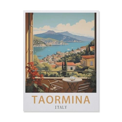 Erwachsene Puzzle 1000 Stück DIY Holz pielzeug，Taormina, Italien，Creative Einzigartiges Geschenk Persönlichkeit Spiel Erwachsener Kind Puzzle Spielzeug（75x50cm）-DQ65 von YYHMKBYY