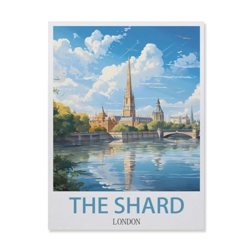 Erwachsene Puzzle 1000 Stück DIY Holz pielzeug，The Shard London，Creative Einzigartiges Geschenk Persönlichkeit Spiel Erwachsener Kind Puzzle Spielzeug（75x50cm）-FJ40 von YYHMKBYY
