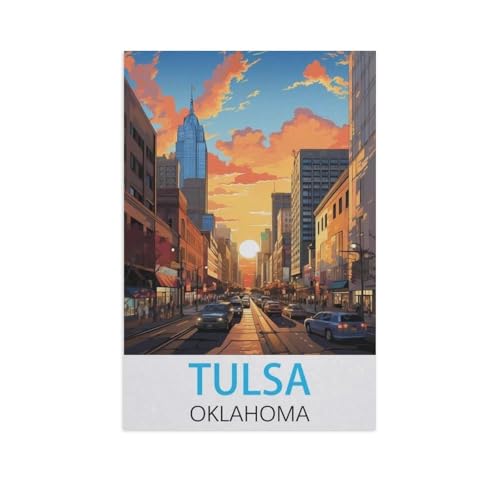 Erwachsene Puzzle 1000 Stück DIY Holz pielzeug，Tulsa Oklahoma，Creative Einzigartiges Geschenk Persönlichkeit Spiel Erwachsener Kind Puzzle Spielzeug（75x50cm）-FT65 von YYHMKBYY