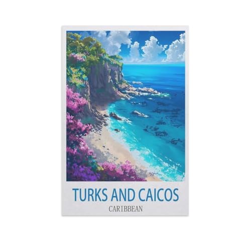 Erwachsene Puzzle 1000 Stück DIY Holz pielzeug，Turks and Caicos, Karibik，Creative Einzigartiges Geschenk Persönlichkeit Spiel Erwachsener Kind Puzzle Spielzeug（75x50cm）-GA98 von YYHMKBYY