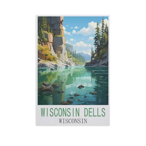 Erwachsene Puzzle 1000 Stück DIY Holz pielzeug，Wisconsin Dells, Wisconsin，Creative Einzigartiges Geschenk Persönlichkeit Spiel Erwachsener Kind Puzzle Spielzeug（75x50cm）-FN78 von YYHMKBYY
