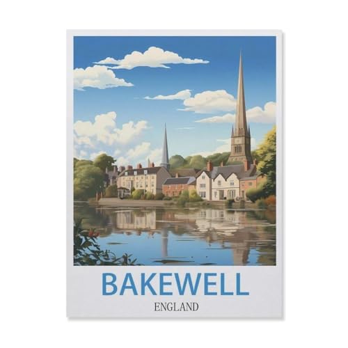 Erwachsene und Kinder Puzzle 1000 Teile Puzzle，Bakewell England，einfaches Puzzlespiel Rollenpuzzle Lernspiel Spielzeug Familie Dekoration（50x70cm）-ET85 von YYHMKBYY