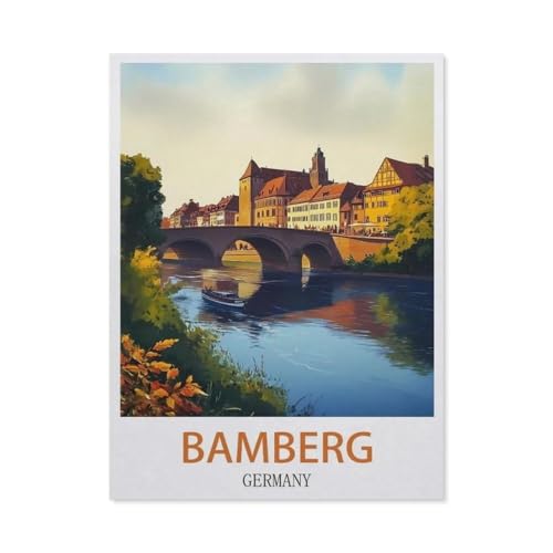 Erwachsene und Kinder Puzzle 1000 Teile Puzzle，Bamberg Deutschland，einfaches Puzzlespiel Rollenpuzzle Lernspiel Spielzeug Familie Dekoration（38x26cm）-FB82 von YYHMKBYY
