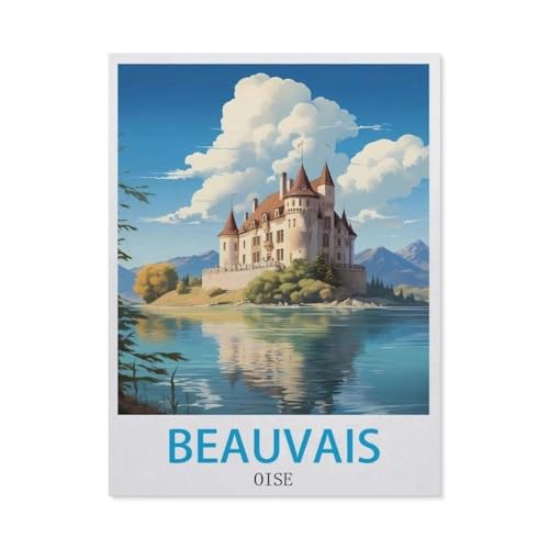 Erwachsene und Kinder Puzzle 1000 Teile Puzzle，Beauvais Oise，einfaches Puzzlespiel Rollenpuzzle Lernspiel Spielzeug Familie Dekoration（75x50cm）-GP42 von YYHMKBYY