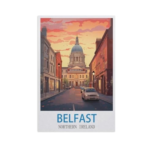 Erwachsene und Kinder Puzzle 1000 Teile Puzzle，Belfast, Nordirland，einfaches Puzzlespiel Rollenpuzzle Lernspiel Spielzeug Familie Dekoration（38x26cm）-FZ30 von YYHMKBYY