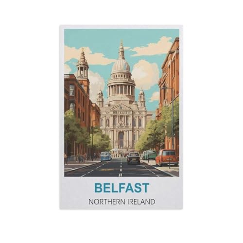 Erwachsene und Kinder Puzzle 1000 Teile Puzzle，Belfast, Nordirland，einfaches Puzzlespiel Rollenpuzzle Lernspiel Spielzeug Familie Dekoration（38x26cm）-GI9 von YYHMKBYY