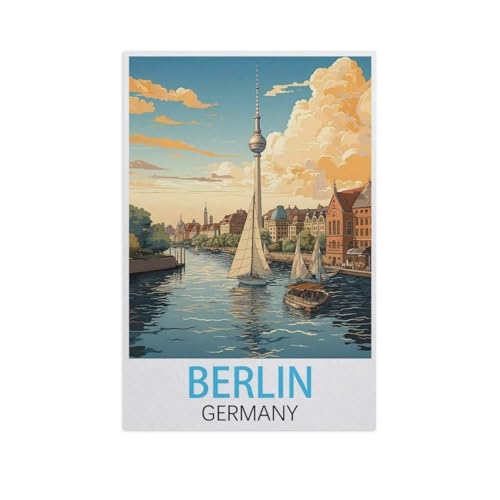 Erwachsene und Kinder Puzzle 1000 Teile Puzzle，Berlin Deutschland，einfaches Puzzlespiel Rollenpuzzle Lernspiel Spielzeug Familie Dekoration（75x50cm）-FU16 von YYHMKBYY