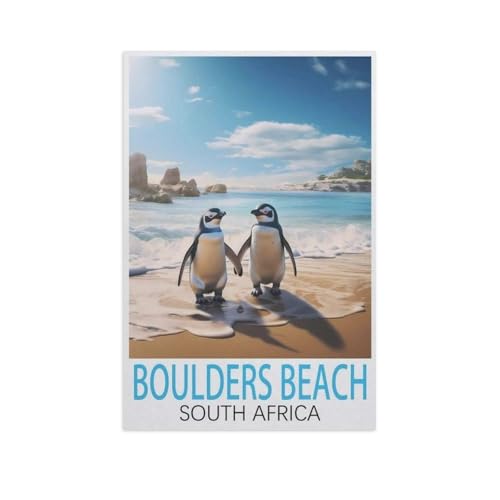 Erwachsene und Kinder Puzzle 1000 Teile Puzzle，Boulders Beach Südafrika，einfaches Puzzlespiel Rollenpuzzle Lernspiel Spielzeug Familie Dekoration（75x50cm）-FV62 von YYHMKBYY