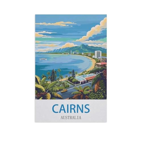 Erwachsene und Kinder Puzzle 1000 Teile Puzzle，Cairns City, Australien，einfaches Puzzlespiel Rollenpuzzle Lernspiel Spielzeug Familie Dekoration（38x26cm）-GA76 von YYHMKBYY
