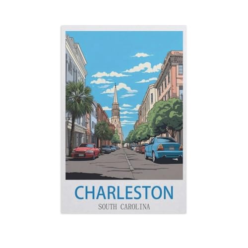 Erwachsene und Kinder Puzzle 1000 Teile Puzzle，Charleston, South Carolina，einfaches Puzzlespiel Rollenpuzzle Lernspiel Spielzeug Familie Dekoration（38x26cm）-GD71 von YYHMKBYY