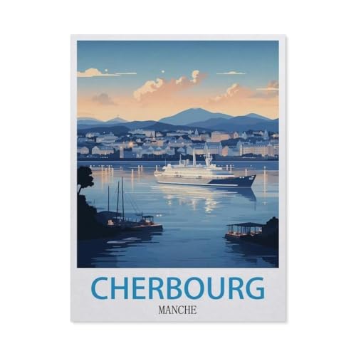Erwachsene und Kinder Puzzle 1000 Teile Puzzle，Cherbourg Manche，einfaches Puzzlespiel Rollenpuzzle Lernspiel Spielzeug Familie Dekoration（50x70cm）-GO69 von YYHMKBYY