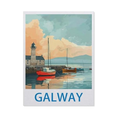 Erwachsene und Kinder Puzzle 1000 Teile Puzzle，Galway, Irland，einfaches Puzzlespiel Rollenpuzzle Lernspiel Spielzeug Familie Dekoration（38x26cm）-EC7 von YYHMKBYY