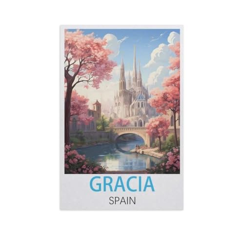 Erwachsene und Kinder Puzzle 1000 Teile Puzzle，Gracia, Spanien，einfaches Puzzlespiel Rollenpuzzle Lernspiel Spielzeug Familie Dekoration（75x50cm）-GJ58 von YYHMKBYY