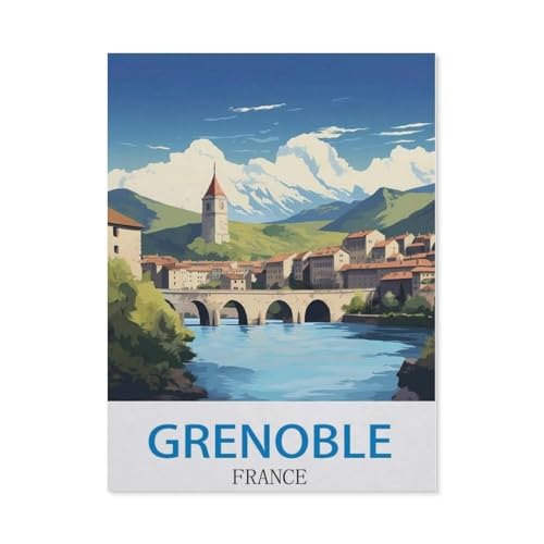 Erwachsene und Kinder Puzzle 1000 Teile Puzzle，Grenoble, Frankreich，einfaches Puzzlespiel Rollenpuzzle Lernspiel Spielzeug Familie Dekoration（50x70cm）-DZ95 von YYHMKBYY