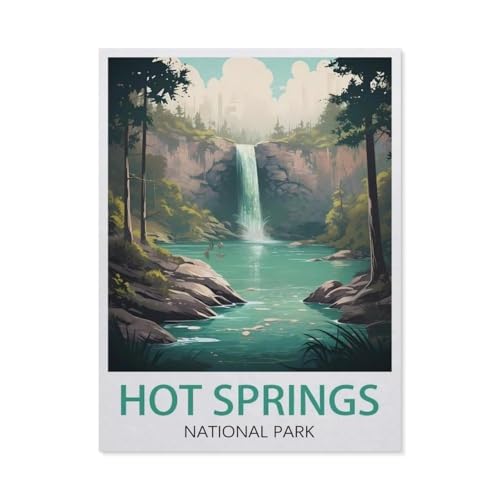 Erwachsene und Kinder Puzzle 1000 Teile Puzzle，Hot Springs National Park，einfaches Puzzlespiel Rollenpuzzle Lernspiel Spielzeug Familie Dekoration（38x26cm）-EV98 von YYHMKBYY
