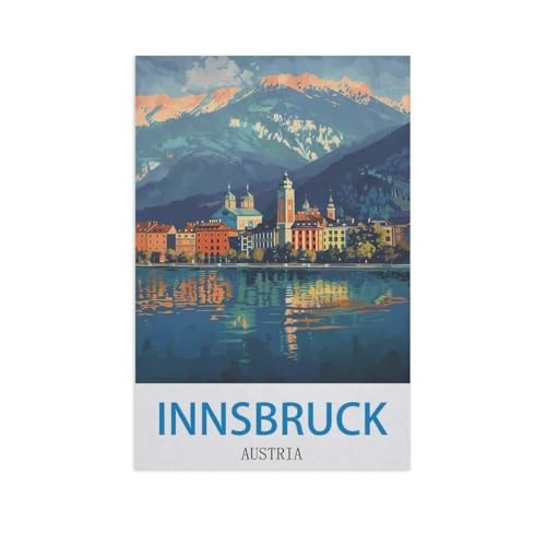 Erwachsene und Kinder Puzzle 1000 Teile Puzzle，Innbruck, Österreich，einfaches Puzzlespiel Rollenpuzzle Lernspiel Spielzeug Familie Dekoration（50x70cm）-GC98 von YYHMKBYY