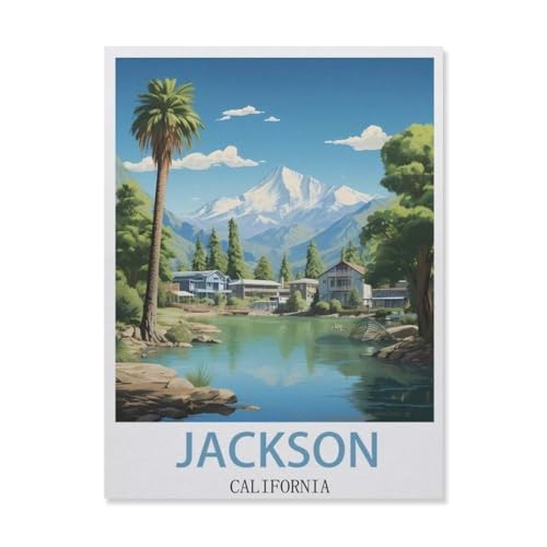 Erwachsene und Kinder Puzzle 1000 Teile Puzzle，Jackson, Kalifornien，einfaches Puzzlespiel Rollenpuzzle Lernspiel Spielzeug Familie Dekoration（38x26cm）-DM2 von YYHMKBYY