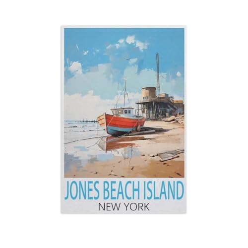 Erwachsene und Kinder Puzzle 1000 Teile Puzzle，Jones Beach Island New York，einfaches Puzzlespiel Rollenpuzzle Lernspiel Spielzeug Familie Dekoration（38x26cm）-FU89 von YYHMKBYY