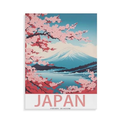 Erwachsene und Kinder Puzzle 1000 Teile Puzzle，Kirschblüten Japan, Fujisan，einfaches Puzzlespiel Rollenpuzzle Lernspiel Spielzeug Familie Dekoration（75x50cm）-N22 von YYHMKBYY